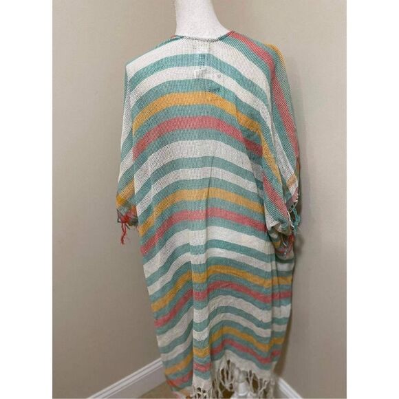 Free People Tan Lines Woven Kimono Size OS - Picture 3 of 4